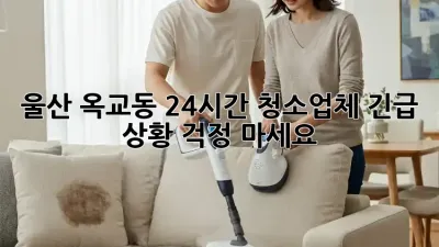 울산 옥교동 24시간 청소업체: 긴급 상황? 걱정 마세요!