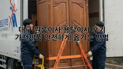 대구 원룸이사, 용달이사 후기: 가전제품 안전하게 옮기는 방법!